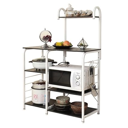 soges 3+4 Ablage Mikrowellenhalter Küchenregal Bäcker Regal Standregal, multifunktionale Küche Aufbewahrungsregal Küchenregal