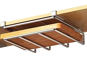 Under Cabinet Cutting Board Holder No Drilling Thicken Cutting Board Organizer 10.4x9.8x1.2 Inch Metal Rack for Home Boards S