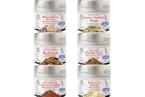 Gourmet Steak & Beef Seasoning Gift Set - Six Pack | Authentic Small Batch Seasoning Mixes - Built For The BBQ | 6 Gourmet All Natural Spice Blends - | Hand Packed, Non GMO | Sustainably Sourced, Made in USA | Artisanal Spice Blends, Marinades, and Rubs | Gustus Vitae | #893
