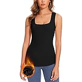 WOWENY Thermal Tank Top for Women Fleece Lined Thermal Shirts Sleeveless Tops Camisole Warm Base Layer Vest Cold Weather