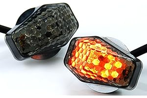 ANZIO 15 Amber LED Flush Mount Smoke Turn Signal Indicator Blinker Light Universal For Motorcycle Sport Street Racing Bike