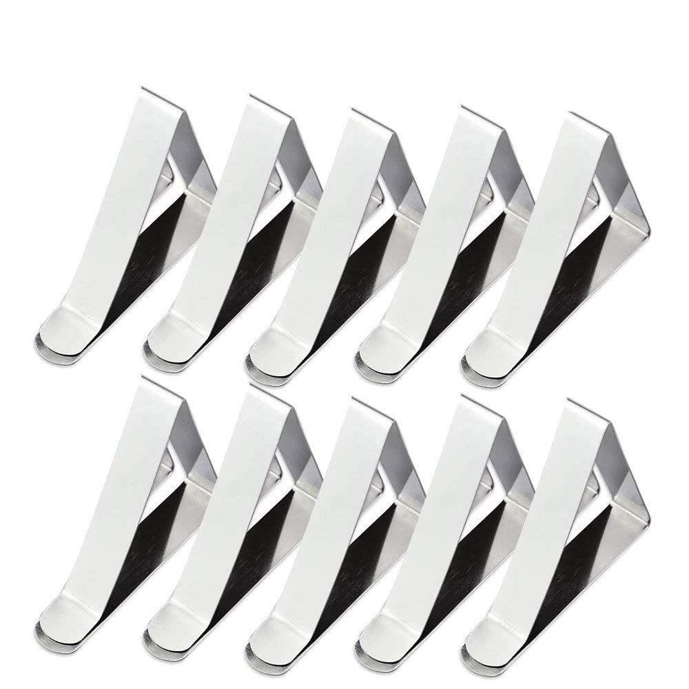 EasyBravo 12 Packs Tablecloth Clips Stainless Steel Table Cloth Holders Picnic Home Silver Table Cover Clamps