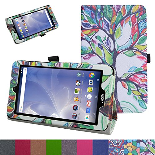 Acer B1-780 Case,Mama Mouth PU Leather Folio 2-folding Stand Cover with Stylus Holder for 7