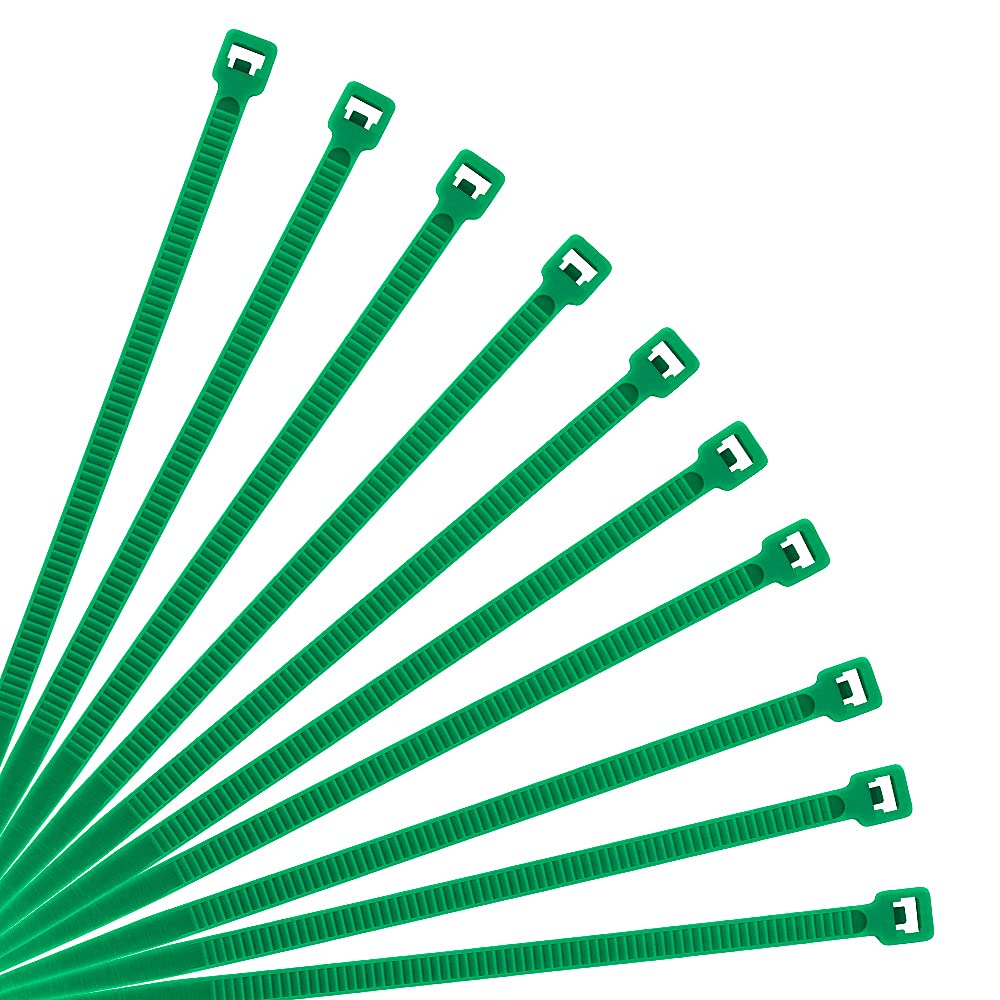 XINGO Green Cable Ties Pack of 500, 200mm x 3.6mm, Premium Nylon Durable Zip Ties, Self-Locking UV Resistant Nylon Plastic Wire Ties for Indoor and Outdoor
