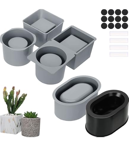 Silicone Planter Molds For Concrete - Large Octagonal Flower Pot DIY Kit