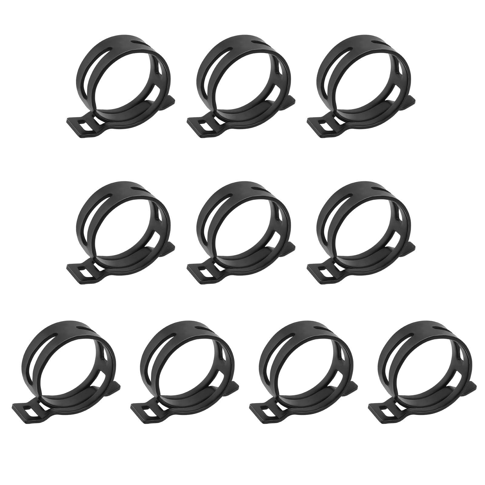 OTOTEC 10pcs Metal Spring Clamps for Automotive Oil Pipes and Water Pipes N90687001 N90655601 N0164031 Compatible with Volkswagen Compatible with Skoda,Black