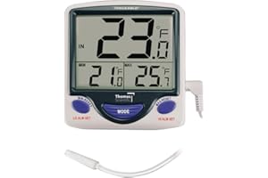 Control Traceable 4148 Jumbo Display Memory Monitoring Thermometer, -50°C to 70°C (-58°F to 158°F) Range, 0.1° Resolution
