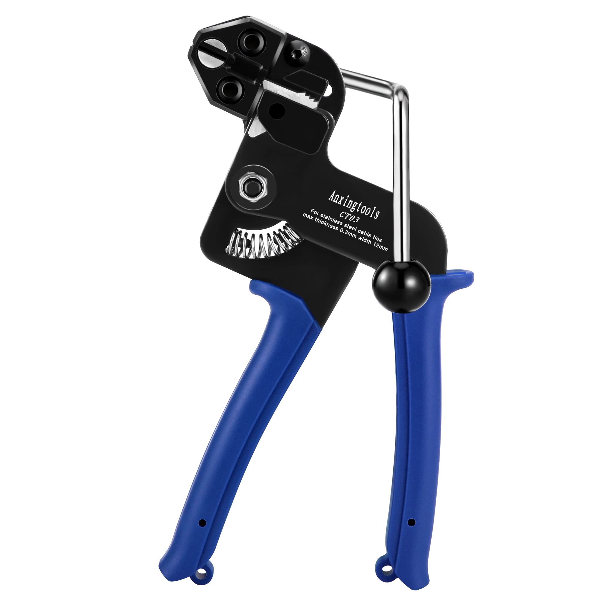 Anxingtools Stainless Steel Cable Tie Gun,Metal tie wrap Gun, Metal Zip Tie Tightener Tensioning & Cutting Functional Cable Tie Gun