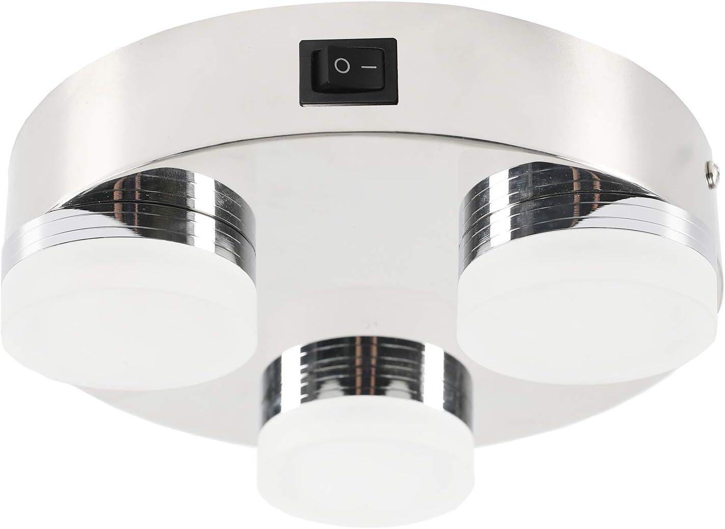 Facon 8-Inch LED Ceiling Dome Light Fixture Decorative RV Flush Mount Lamp, 3 LED Lights with On&Off Switch and Acrylic Lens, 12V DC Interior Light for RV Motorhome Trailer Camper