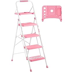 BONTEC 4-Step Ladder, 400lbs Max Load, Folding Step