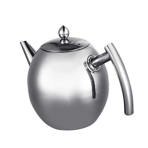 Stainless Steel Teapot, 1500ml Teapot Container with Infuser Filter and Lid, Tea Containing Kettle Mirror Polished Easy to Clean for Restaurants, Conference Rooms, Living Room