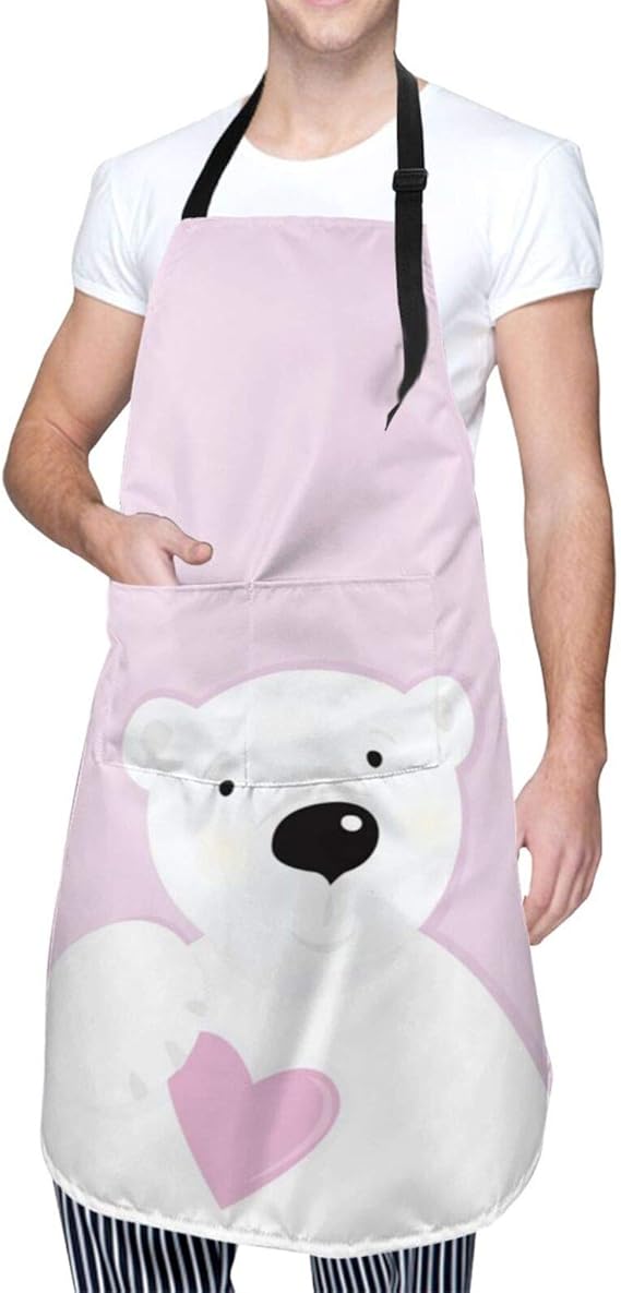 Amazon Co Jp エプロン くま 柄 カフェ スモック 大人用 前掛け 防水 耐久性 ポケット付 男女兼用 家庭用 仕事用 シンプル おしゃれ かわいい 服 ファッション小物