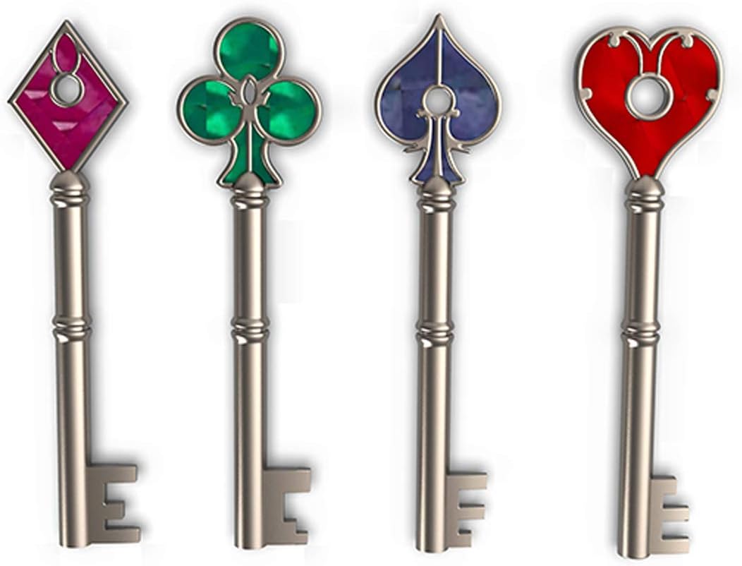 Resident Evil 2 Remake RPD Keys Collection Set 4 PCS Halloween Accessory Cosplay Costume Prop