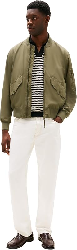 Herren Bomberjacke Packable mit Baseballkragen, Grün (Battle Green), L