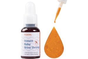 yizeril Instant Baby Brine Shrimp Fish Food - No Hatch High Protein Fry Food for Betta Guppy Discus Tropical Fish Saltwater & Freshwater Aquarium(50ml)