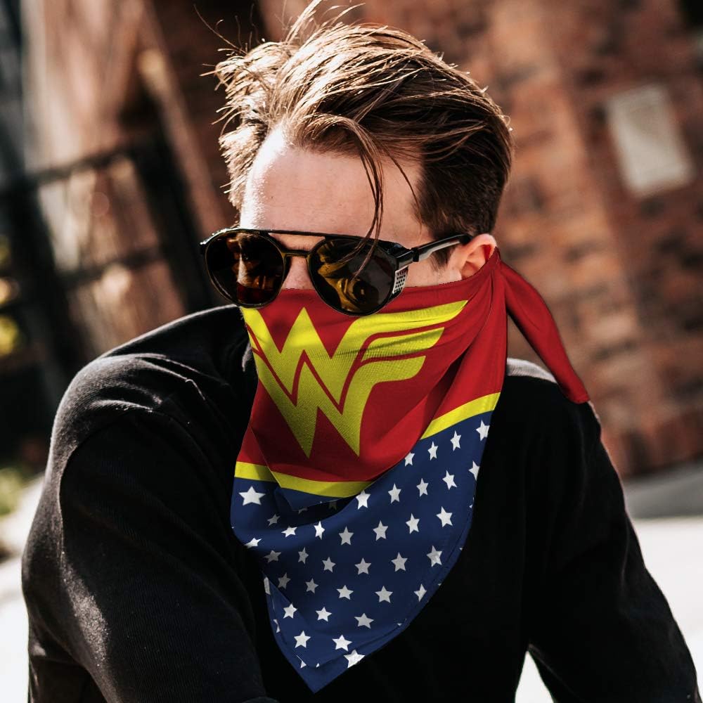 Bandana Wonder Wonder Woman Star WW Icon Red Yellow Blue White: Clothing