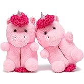 ROVANCHY Bashful Teddy Bear Plush Slippers for Women,Pig Slipper,Unicron Slippers,Cozy Plush Animal Slipper,Non-Slip Fuzzy Winter Indoor House Shoes, Birthday Christmas Gift Ideas (US Sizes 9-12)