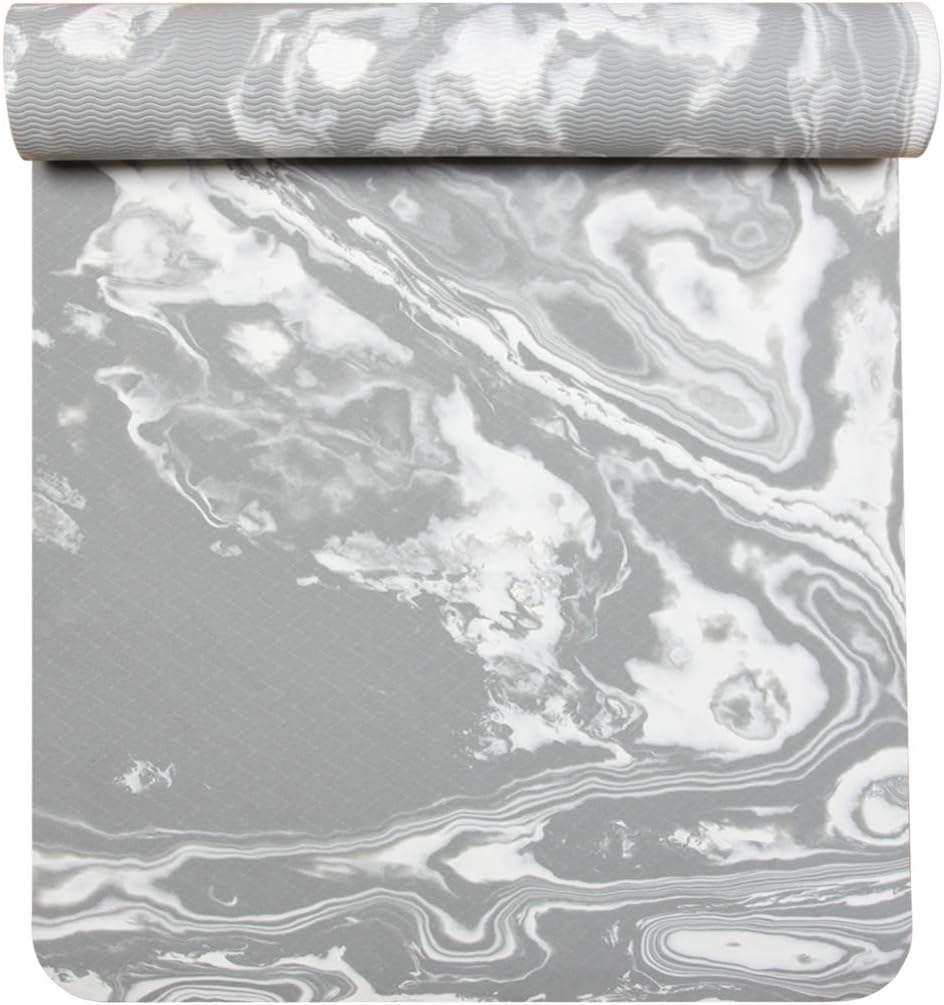 AIMERDAY Non-Slip Large Padded Yoga Mat with Carry Handle, 6mm Thick SGS Certified TPE Workout Mat for Pilates, Floor Exercises, Fitness, Gym, Home, Stretching, Sit-Ups, 183cm x 61cm