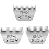 Newbulu 3Pack Dog Grooming Wide Blade,Detachable Pet Dog Grooming Blades,Compatible with Andis,Oster A5,Wahl km10 Clippers.（4FW+5FW+7FW）