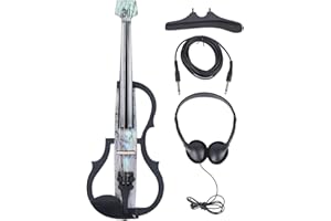 Professional Full Size Carbon Fiber Electric Violin ABS 4/4 Full Size Electric Fiddle with Pickup for Adult Teenagers (Type 1