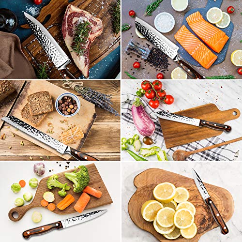 Knife Set, Elegant Life 15-Piece Kitchen Knife Set with Block Wooden, Manual Sharpening for Chef Knife Set, Self Sharpening for Chef Knife Set, Japan Stainless Steel, Boxed Knife Sets - Thumbnail 6