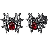 Spider/Bat Earrings 925 Sterling Silver Gothic Stud Earrings Halloween Jewelry Gifts for Women