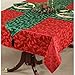 Lenox Holly Damask Tablecloth, 60 by 104-Inch Oblong/Rectangle, Red