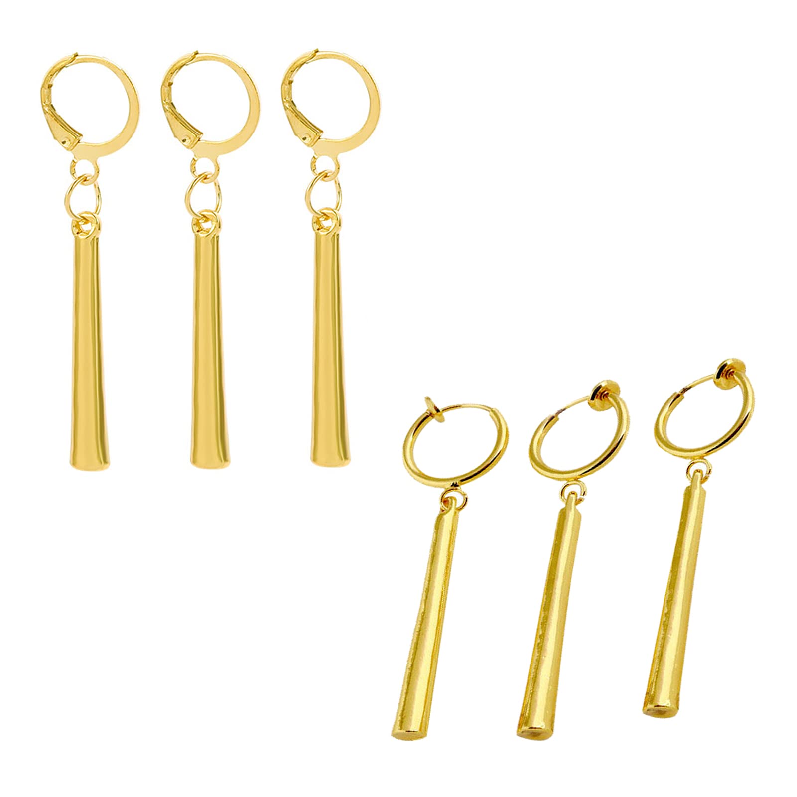 YouU 6 pcs Anime OP Roronoa Z. Round Dangle Earrings Fashion Ear Clip for Fans Cosplay Costume Jewelry