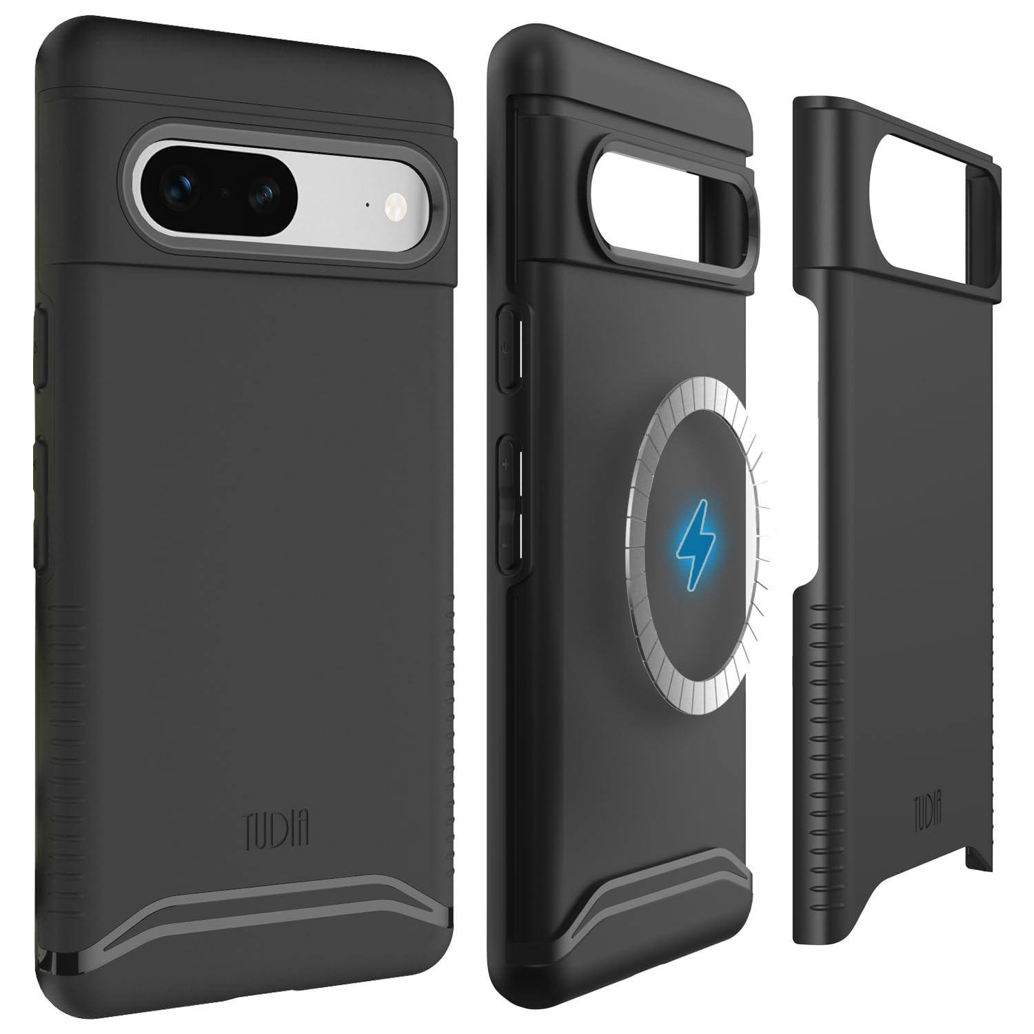 TUDIA Merge [Magsafe Compatible] Designed for Google Pixel 7 Case, Shockproof Slim Dual Layer Military Grade Rugged Protection (Matte Black)