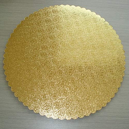 12" Gold Scalloped Edge Cake Boards, 6 ct