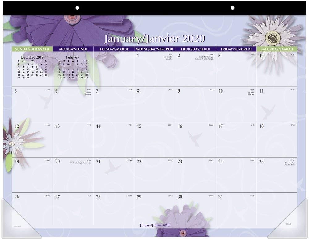 Best at a glance desk calendar 2019-2020