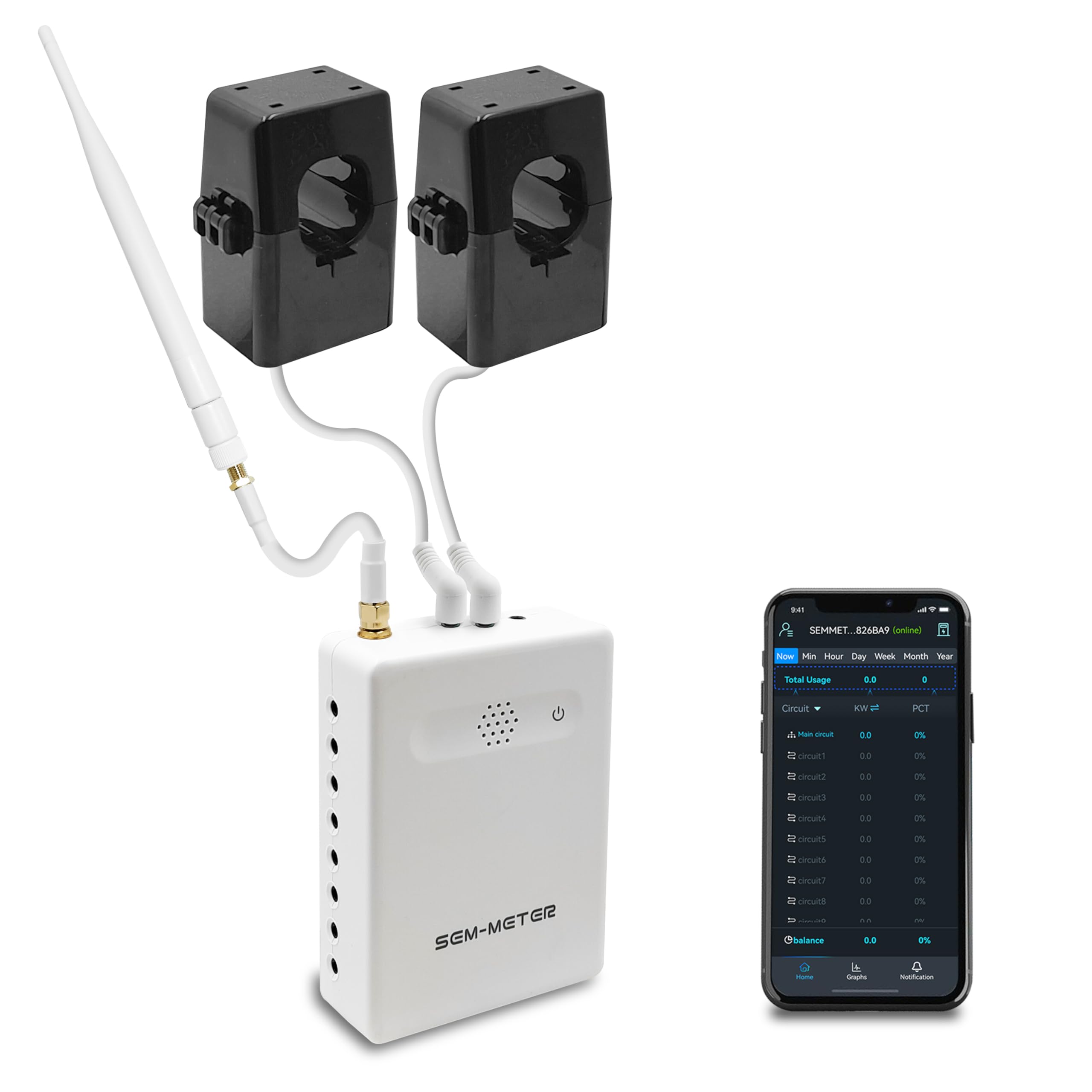 Photo 1 of Smart Home Energy Monitor, Measure Power Usage in Real-Time, History with App (2 200A Circuit Level Sensors) - Compatible with Home Assistant