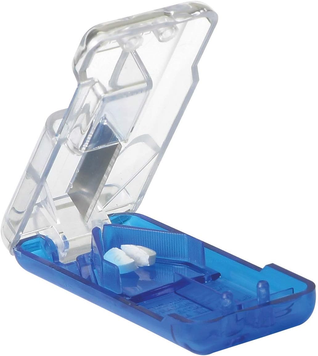 Ezy Dose Pill Cutter and Splitter with Dispenser | Cuts Pills, Vitamins, Tablets | Stainless Steel Blade | Travel Sized | Assorted Colors: Health & Personal Care