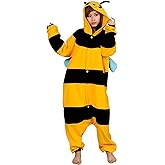FashionFits Unisex Adult Cosplay Bee Animal Pajama Costume 1-Piece Halloween