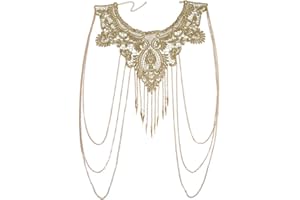 AOMCISI Gold Fine Chain Flower Lace Bikini Body Chain Necklace Jewelry for Women