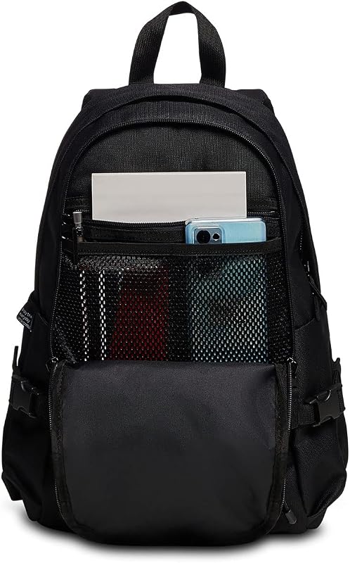 ACT SMALL Rucksack aus nachhaltigem Stoff, Praktisch & Unisex, mit Laptopfach, Büro, Reise, Arbeit, Fahrrad, Backpack, Daypack, italienisches Design, schwarz
