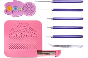 XIWUMOER 8PCS,Quilling Needles,Quilling Knitting Board,Quilling Kits,Paper Quilling Tools,Quilling Curling Coach,Paper Craft DIY Tools,Assorted Sizes Rolling Curling Quilling Needle Pen, (Pink)