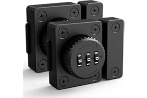 I-EASYDWW Combination Cabinet Latch, Keyless Drawer Lock, Easy to Install, Suitable for Kitchen Cabinet, Office Drawer, Wooden Furniture, One-Way Door, Etc (Black, 2 Pack)