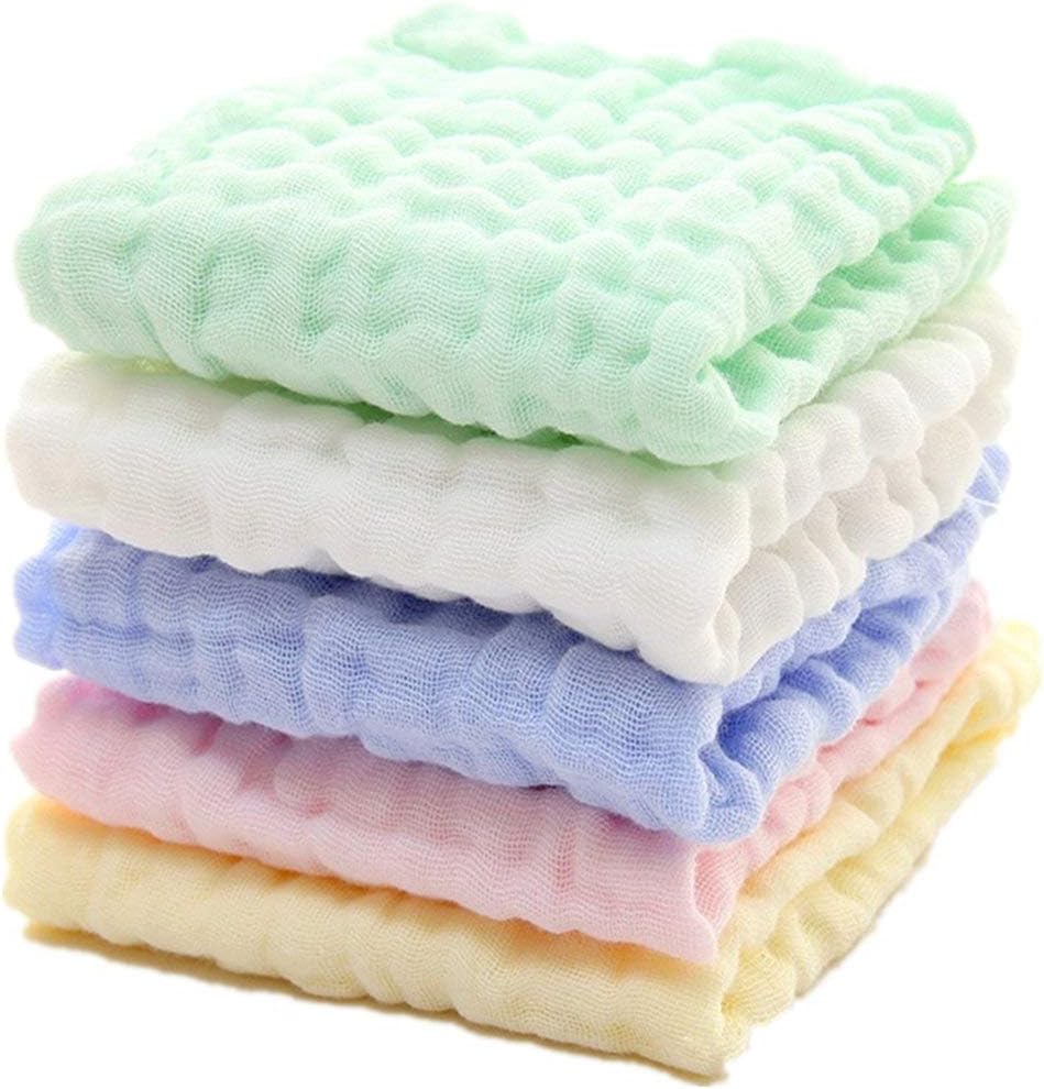 Moormmas Baby Muslin Washcloths - Soft Newborn Baby Face Towel - Baby Registry as Shower Gift 5 Pack 10x10 inches