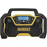 DEWALT 12V/20V MAX Portable Bluetooth Radio, Cordless, 100 ft Range, 3.5” Subwoofers, Jobsite (DCR028B)