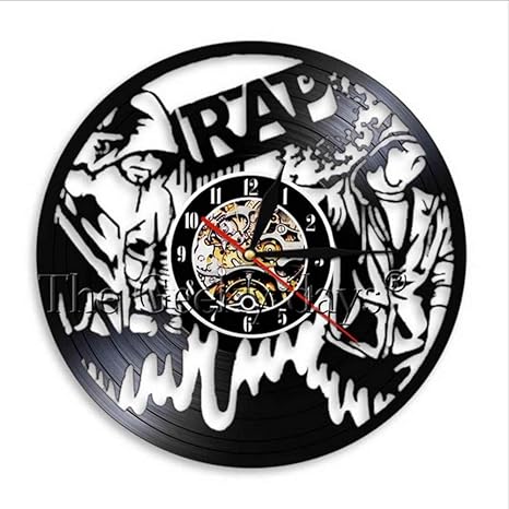 Tianzly Music Rap Modern Vinyl Record Wall Clock Clock Rap Party