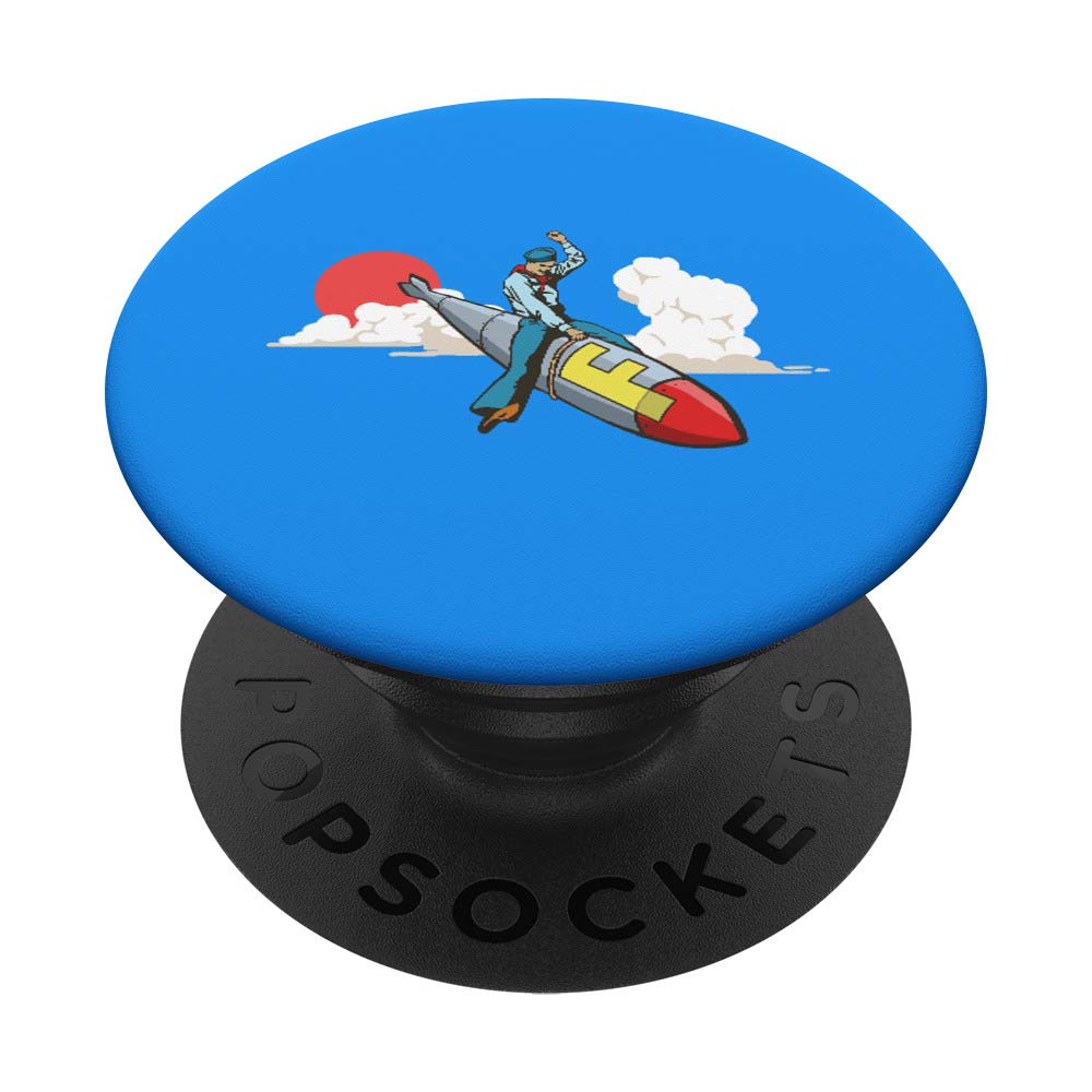 F-Bomb! Funny Curse Word Design With Soldier Riding Missile PopSockets Grip and Stand for Phones and Tablets