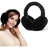 Dwenarry Women Winter Ear Muffs Warm faux fur Earmuffs Foldable Ear Warmer Ladies Ear Covers 1/2Pack