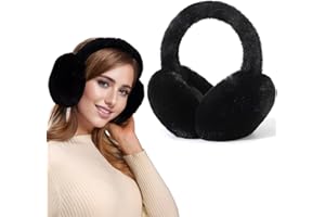 Dwenarry Women Winter Ear Muffs Warm faux fur Earmuffs Foldable Ear Warmer Ladies Ear Covers 1/2Pack