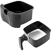 Nuwave 3QT Brio Replacement Base Tray &amp; Fry Pan Basket &ndash; Compatible with NuWave 3QT Brio Model 36001 &amp; 36011,Black