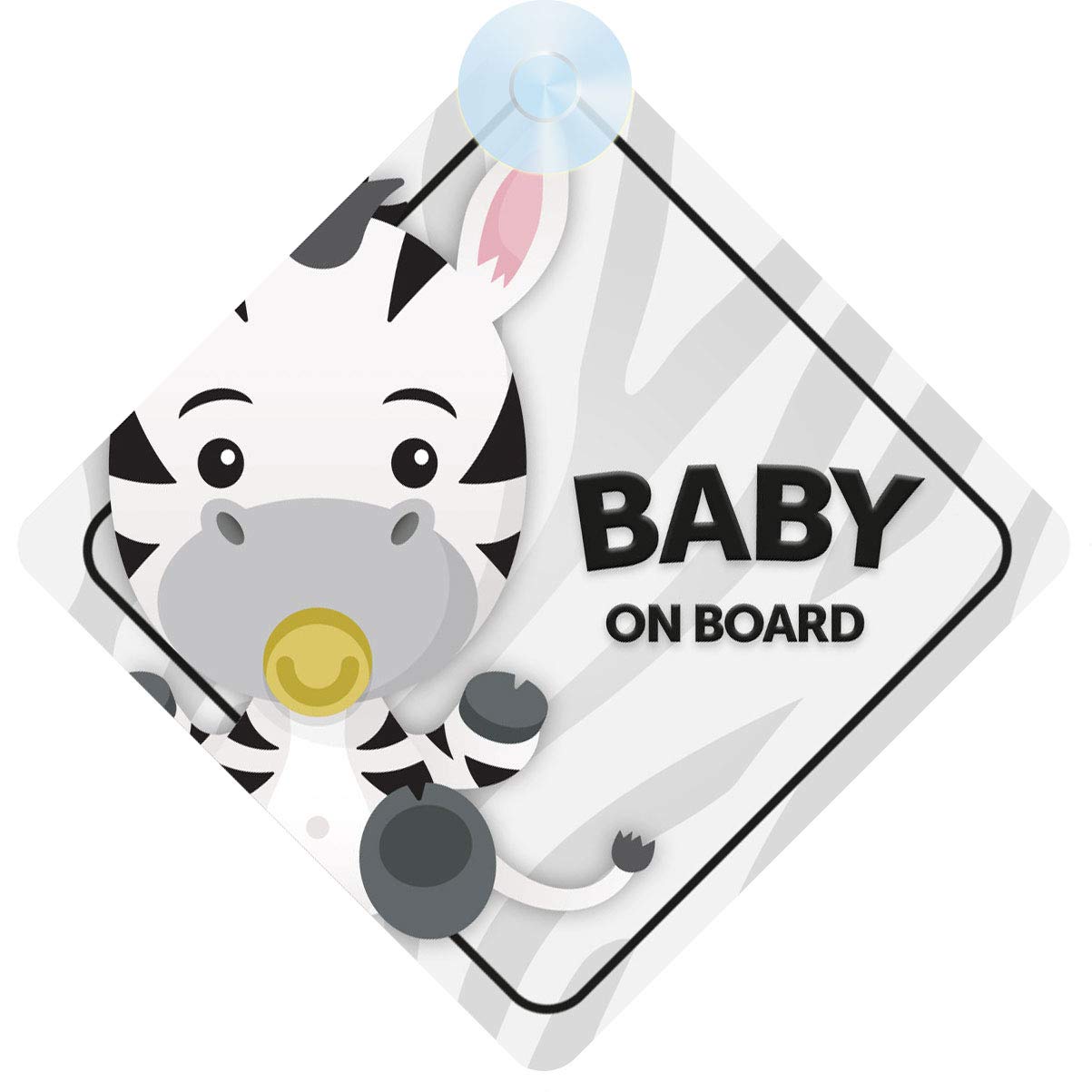 Baby Zebra on Board Car Sign (Baby on Board) Boy or Girl Children's Non Personalised Animal Theme
