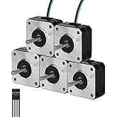 BESJMYT Nema 17 Stepper Motor 5PCS High Torque (145mNm/20.53oz.in) Bipolar 20.5MM Body Length 1A/3.5V 1.8 Deg 2 Phase for 3D 