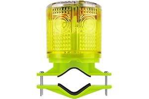 Aolyty Solar Strobe Warning Light IP54 Waterproof LED Flashing Safety Light Bright Warning Lamp Outdoor with Switch for Construction Traffic Dock Marine Beacon Road Signs (Yellow)