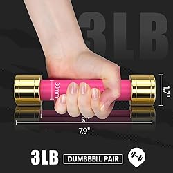 TECHNOAGE 3LB Dumbbells Set of 2, Weights Dumbbells