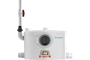 HOCANFLO 850W Macerator Pump with Impeller Blades, High Efficiency Sewerage Pump,Basement Kitchen Bathroom Bedroom Sup Pump,Sewage Treatment Pump for Laundry and Sink